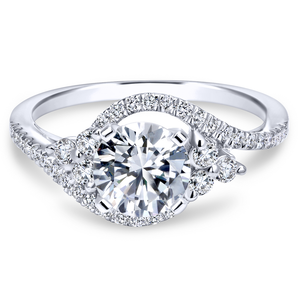 4k white gold bypass engagement ring features two rows of delicate diamonds that gently wrap around your center stone Image 2 The Ring Austin Round Rock, TX