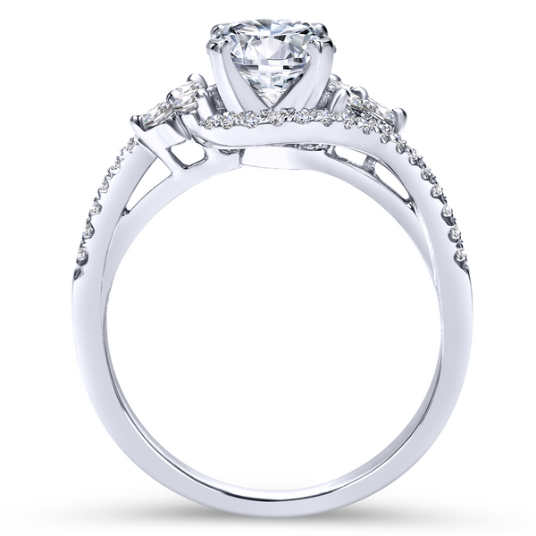 4k white gold bypass engagement ring features two rows of delicate diamonds that gently wrap around your center stone Image 3 The Ring Austin Round Rock, TX