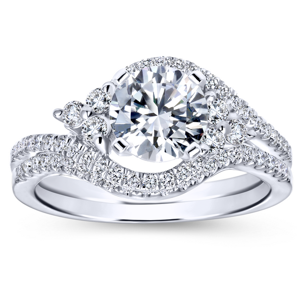 4k white gold bypass engagement ring features two rows of delicate diamonds that gently wrap around your center stone Image 4 The Ring Austin Round Rock, TX
