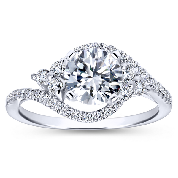 4k white gold bypass engagement ring features two rows of delicate diamonds that gently wrap around your center stone Image 5 The Ring Austin Round Rock, TX