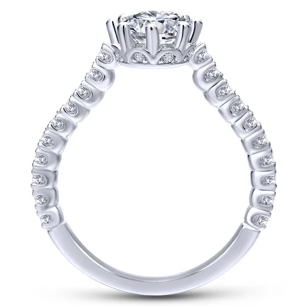 Accent diamonds are set into a slim, scalloped white gold band Image 3 The Ring Austin Round Rock, TX