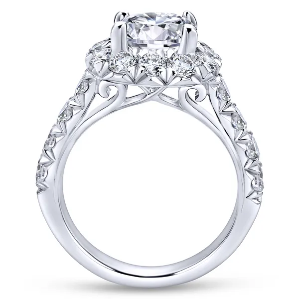 14k White Gold Round Halo Diamond Engagement Ring Image 3 The Ring Austin Round Rock, TX