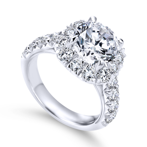 14k White Gold Round Halo Diamond Engagement Ring The Ring Austin Round Rock, TX