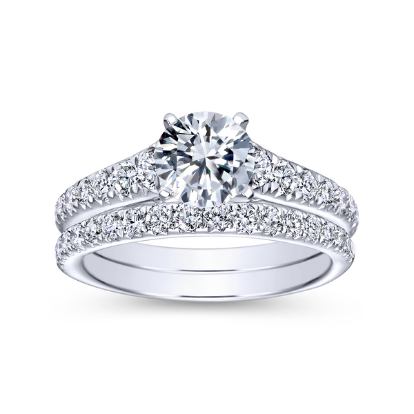 14K white gold contemporary engagement ring has a classic look with its straight styled band and graduated diamonds Image 4 The Ring Austin Round Rock, TX