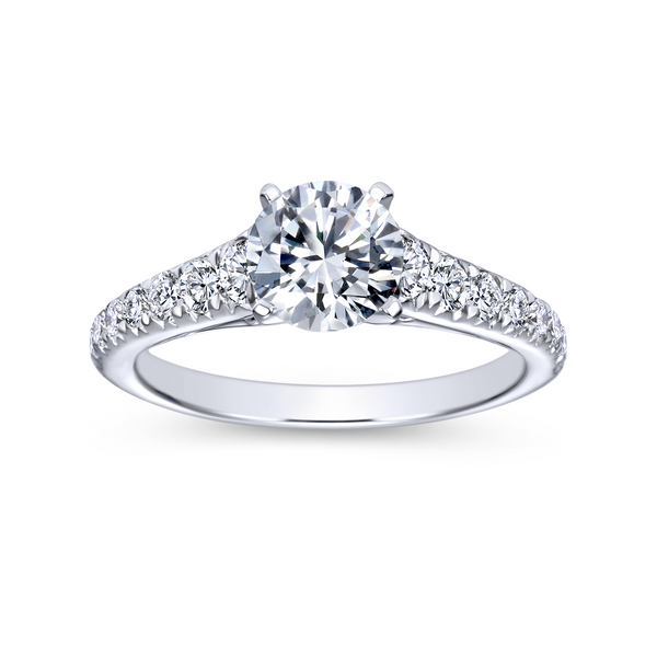 14K white gold contemporary engagement ring has a classic look with its straight styled band and graduated diamonds Image 5 The Ring Austin Round Rock, TX