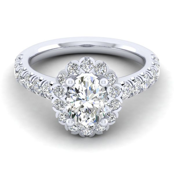 14k White Gold Oval Halo Diamond Engagement Ring Image 2 The Ring Austin Round Rock, TX