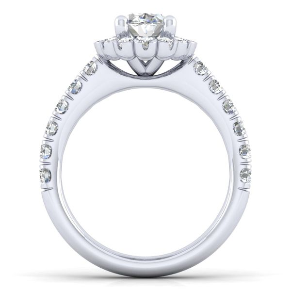 14k White Gold Oval Halo Diamond Engagement Ring Image 3 The Ring Austin Round Rock, TX