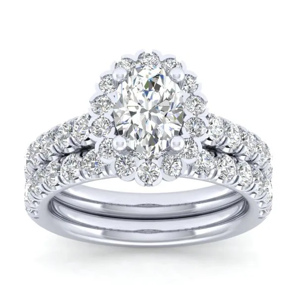 14k White Gold Oval Halo Diamond Engagement Ring Image 4 The Ring Austin Round Rock, TX