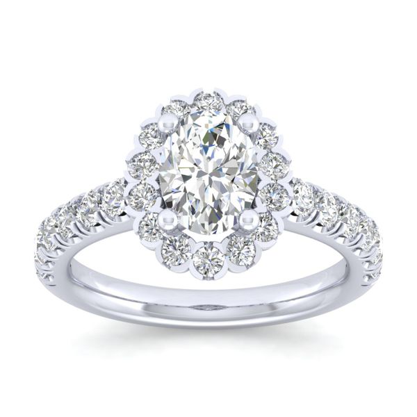 14k White Gold Oval Halo Diamond Engagement Ring Image 5 The Ring Austin Round Rock, TX