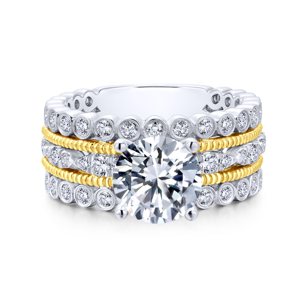 14k Yellow/white Gold Round Straight Diamond Engagement Ring Image 2 The Ring Austin Round Rock, TX