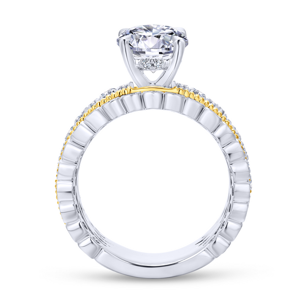 14k Yellow/white Gold Round Straight Diamond Engagement Ring Image 3 The Ring Austin Round Rock, TX