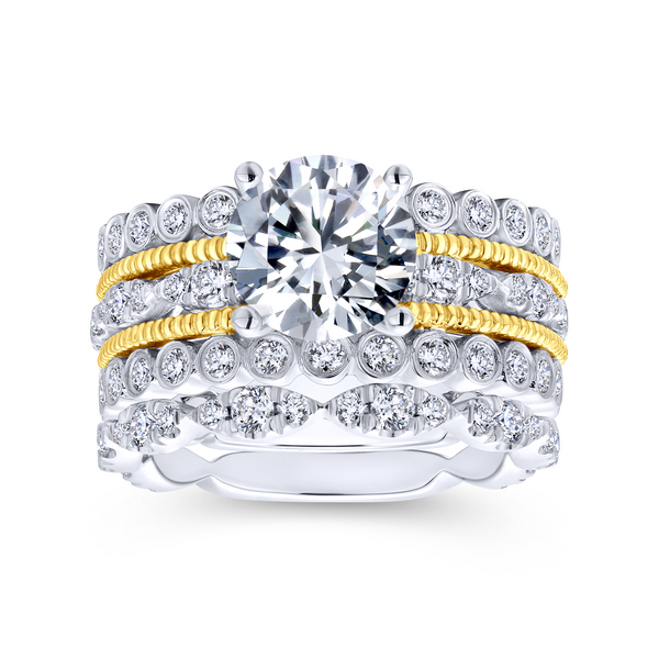 14k Yellow/white Gold Round Straight Diamond Engagement Ring Image 4 The Ring Austin Round Rock, TX