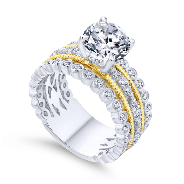 14k Yellow/white Gold Round Straight Diamond Engagement Ring The Ring Austin Round Rock, TX