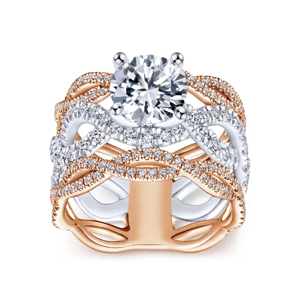 14k White/Rose Gold Round Twisted Diamond Engagement Ring Image 5 The Ring Austin Round Rock, TX