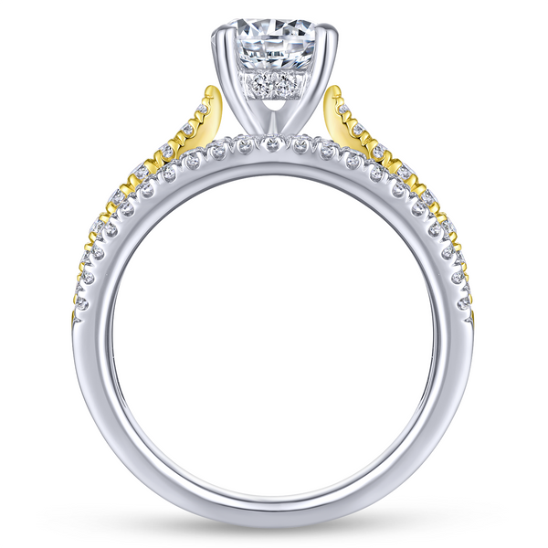 14k Yellow/white Gold Round Split Shank Diamond Engagement Ring Image 3 The Ring Austin Round Rock, TX