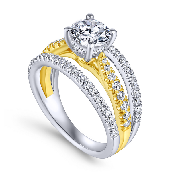 14k Yellow/white Gold Round Split Shank Diamond Engagement Ring The Ring Austin Round Rock, TX