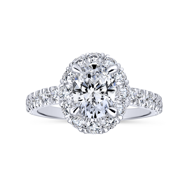 14k White Gold Oval Halo Diamond Engagement Ring Image 5 The Ring Austin Round Rock, TX