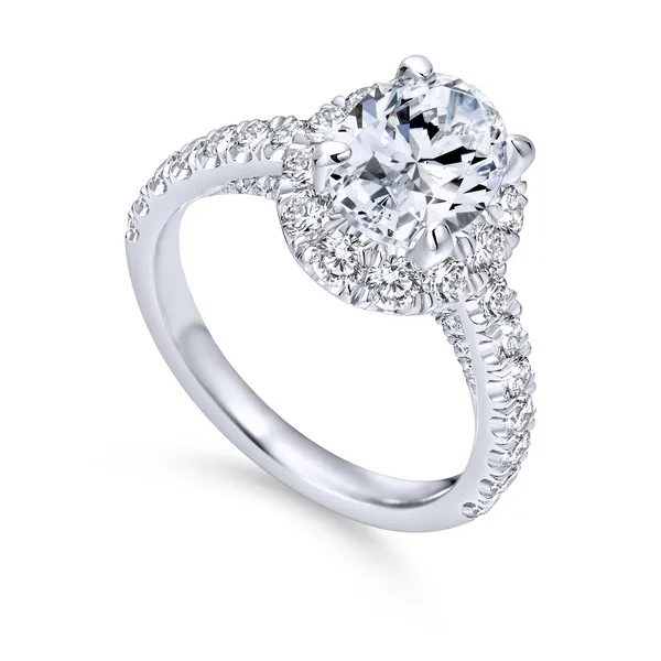 14k White Gold Oval Halo Diamond Engagement Ring The Ring Austin Round Rock, TX