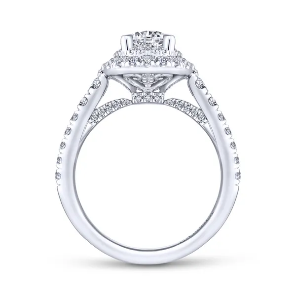 14k White Gold Oval Double Halo Diamond Engagement Ring Image 3 The Ring Austin Round Rock, TX