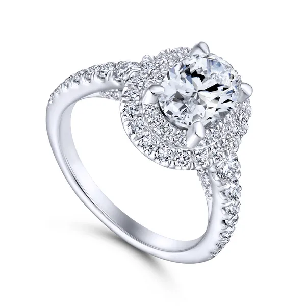 14k White Gold Oval Double Halo Diamond Engagement Ring The Ring Austin Round Rock, TX