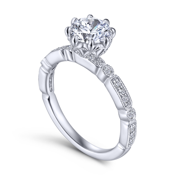 Vintage 14k White Gold Round Straight Diamond Engagement Ring The Ring Austin Round Rock, TX