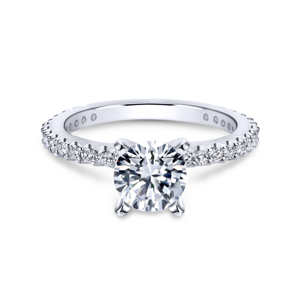 14k White Gold Round Straight Diamond Engagement Ring Image 2 The Ring Austin Round Rock, TX
