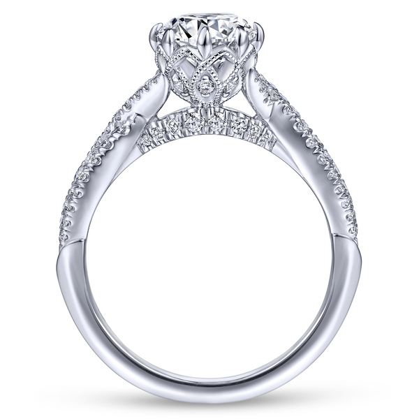 14k White Gold Round Twisted Diamond Engagement Ring Image 3 The Ring Austin Round Rock, TX