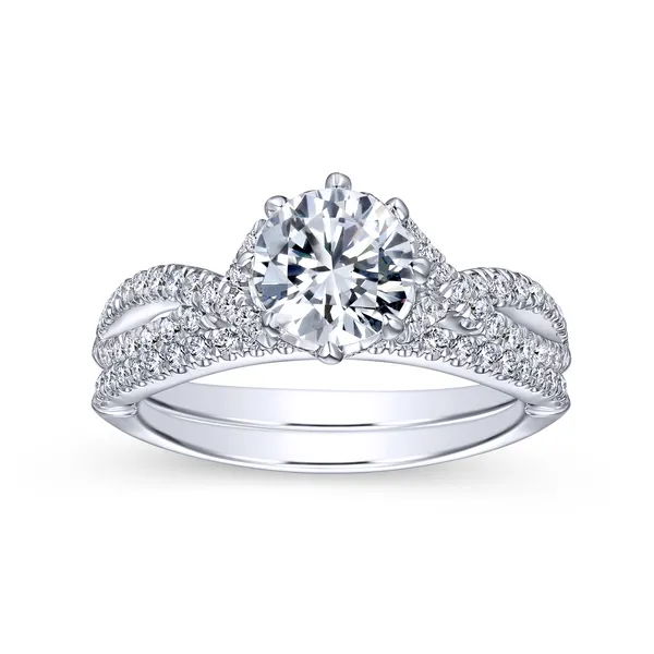 14k White Gold Round Twisted Diamond Engagement Ring Image 4 The Ring Austin Round Rock, TX