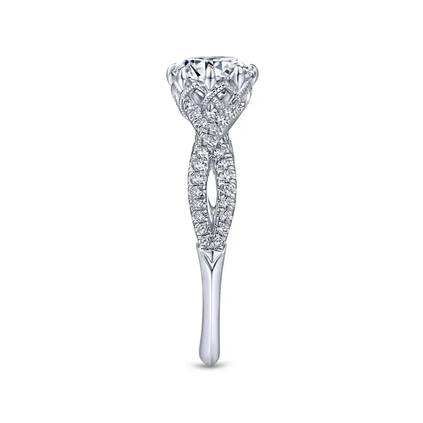 14k White Gold Round Twisted Diamond Engagement Ring Image 5 The Ring Austin Round Rock, TX