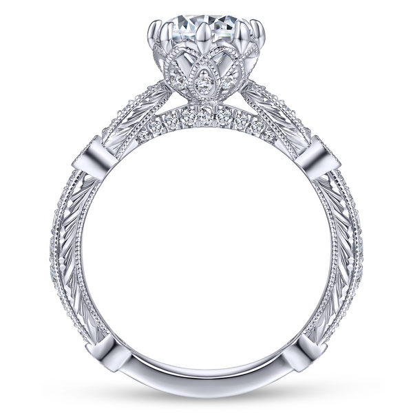 Vintage 14k White Gold Round Straight Diamond Engagement Ring Image 3 The Ring Austin Round Rock, TX