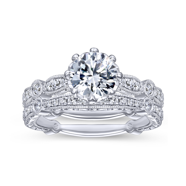 Vintage 14k White Gold Round Straight Diamond Engagement Ring Image 4 The Ring Austin Round Rock, TX