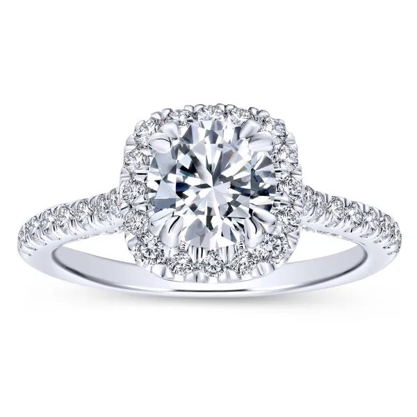 14k White Gold Round Halo Diamond Engagement Ring Image 5 The Ring Austin Round Rock, TX