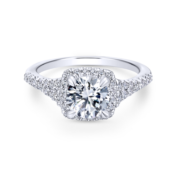 14k White Gold Round Halo Diamond Engagement Ring Image 2 The Ring Austin Round Rock, TX