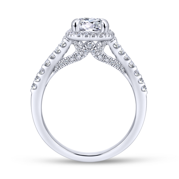 14k White Gold Round Halo Diamond Engagement Ring Image 3 The Ring Austin Round Rock, TX