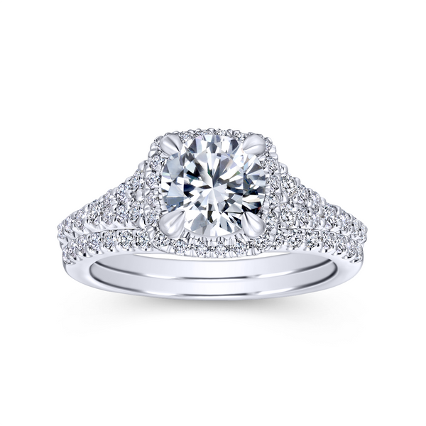 14k White Gold Round Halo Diamond Engagement Ring Image 4 The Ring Austin Round Rock, TX