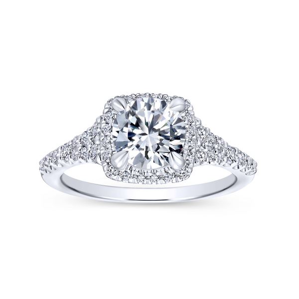 14k White Gold Round Halo Diamond Engagement Ring Image 5 The Ring Austin Round Rock, TX