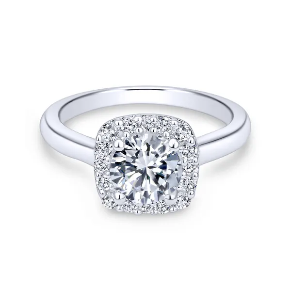 14k White Gold Round Halo Diamond Engagement Ring Image 2 The Ring Austin Round Rock, TX