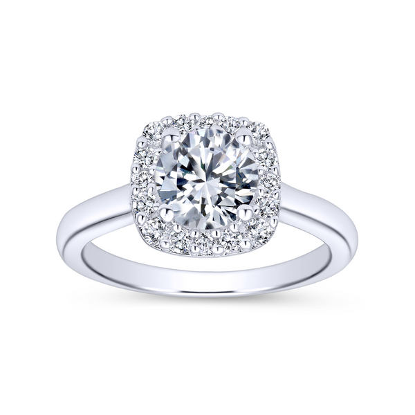 14k White Gold Round Halo Diamond Engagement Ring Image 5 The Ring Austin Round Rock, TX