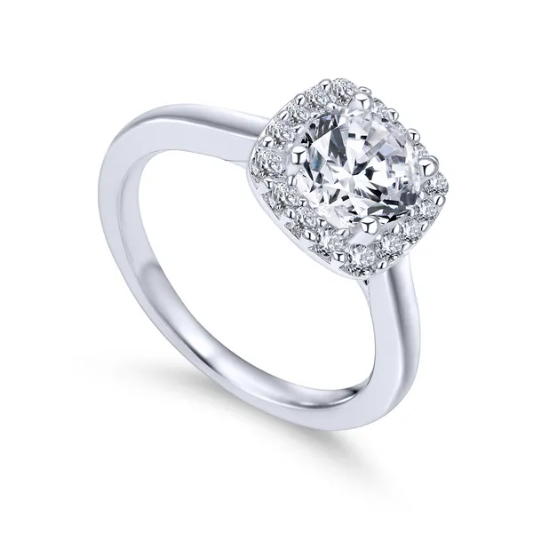 14k White Gold Round Halo Diamond Engagement Ring The Ring Austin Round Rock, TX