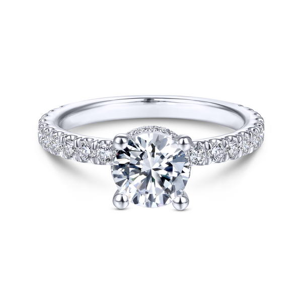 14k White Gold Round Straight Diamond Engagement Ring Image 2 The Ring Austin Round Rock, TX