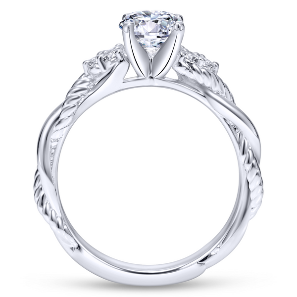 14k White Gold Round Twisted Diamond Engagement Ring Image 3 The Ring Austin Round Rock, TX