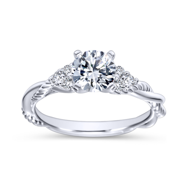 14k White Gold Round Twisted Diamond Engagement Ring Image 5 The Ring Austin Round Rock, TX