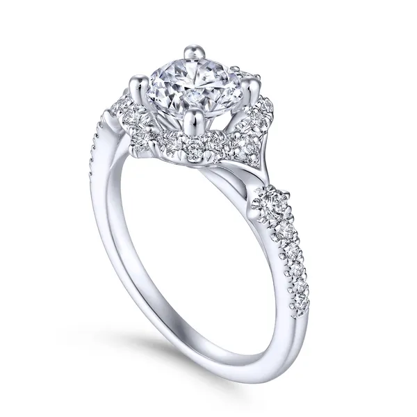 Vintage 14k White Gold Round Halo Diamond Engagement Ring The Ring Austin Round Rock, TX