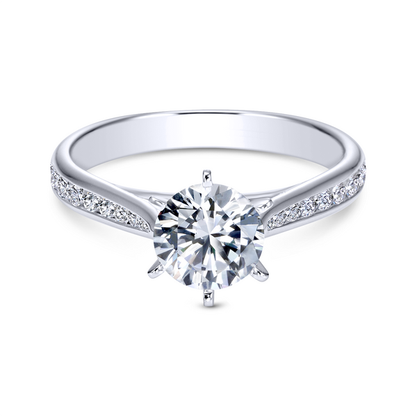 14k White Gold Round Straight Diamond Engagement Ring Image 2 The Ring Austin Round Rock, TX