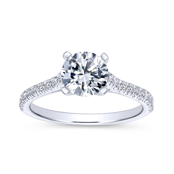 14k White Gold Round Straight Diamond Engagement Ring Image 5 The Ring Austin Round Rock, TX