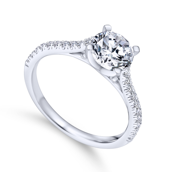 14k White Gold Round Straight Diamond Engagement Ring The Ring Austin Round Rock, TX
