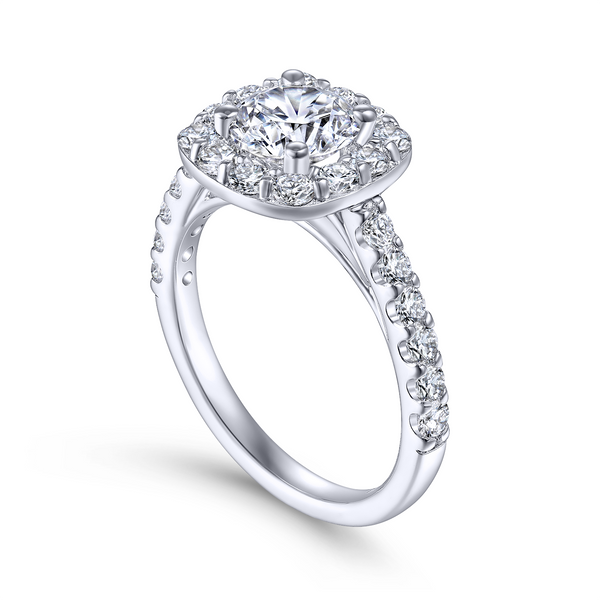 14k White Gold Round Halo Diamond Engagement Ring The Ring Austin Round Rock, TX