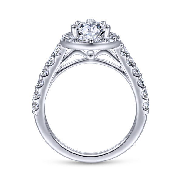 14k White Gold Pear Shape Halo Diamond Engagement Ring Image 3 The Ring Austin Round Rock, TX