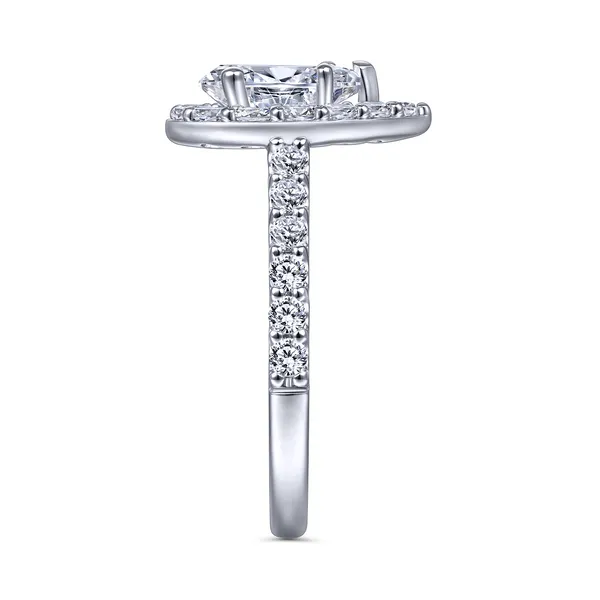 14k White Gold Pear Shape Halo Diamond Engagement Ring Image 4 The Ring Austin Round Rock, TX