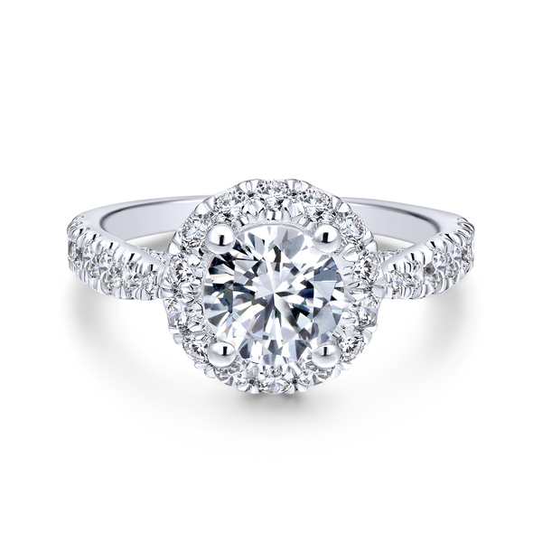 14k White Gold Round Halo Diamond Engagement Ring Image 2 The Ring Austin Round Rock, TX